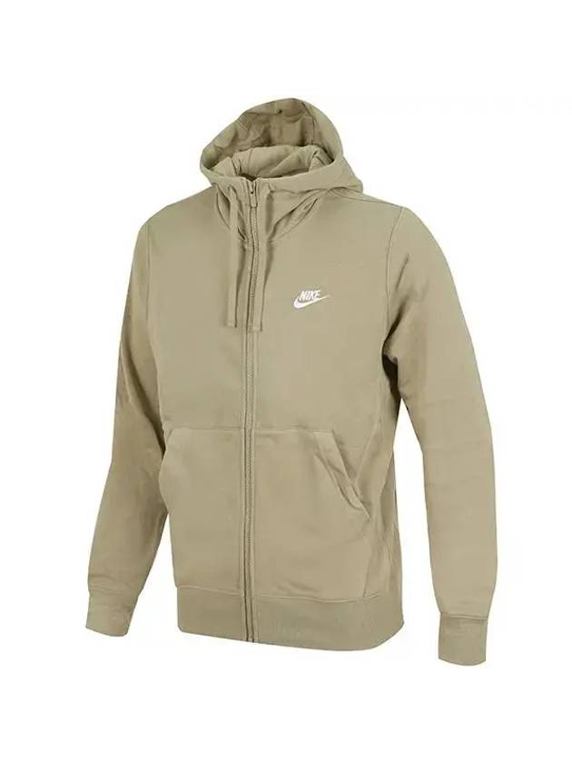 Sportswear Club Zip Up Hoodie Khaki - NIKE - BALAAN 1