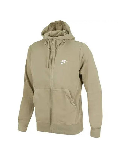 Sportswear Club Zip Up Hoodie Khaki - NIKE - BALAAN 1