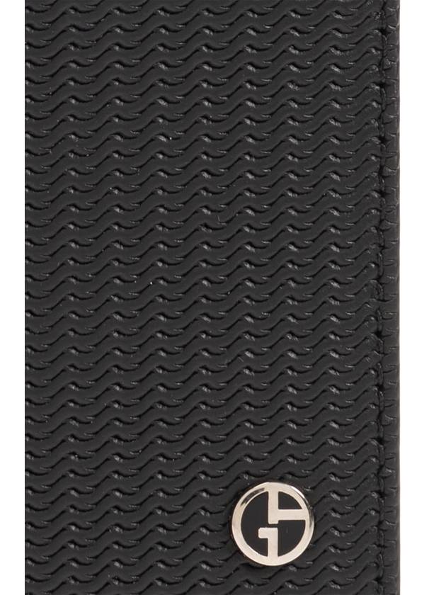 Giorgio Armani Card Case With Note Clip, Men's, Black - GIORGIO ARMANI - BALAAN 3