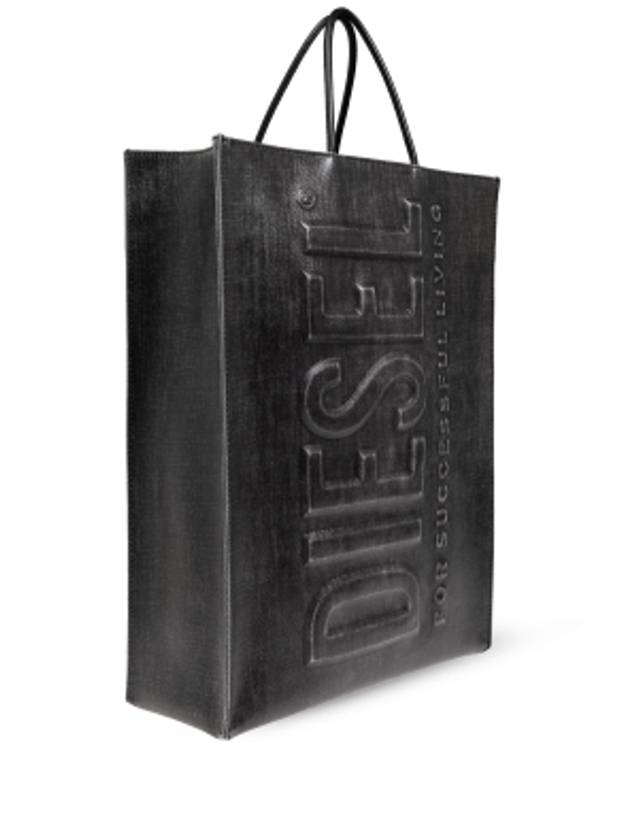 DSL 3D Logo Large Tote Bag Black - DIESEL - BALAAN 4