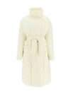 Women's Quilted Overfit Wrap Coat Almond Milk - LEMAIRE - BALAAN.