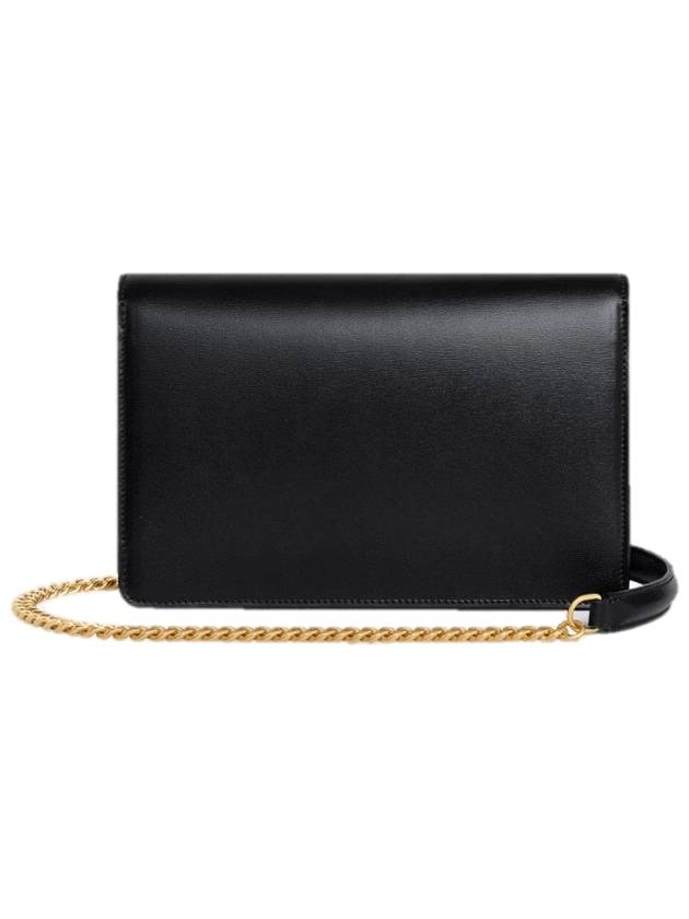 Triomphe Chain Shiny Calfskin Half Wallet Black - CELINE - BALAAN 4