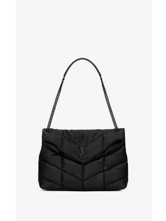 Puffer Monogram Lambskin Medium Shoulder Bag Black - SAINT LAURENT - BALAAN 2