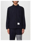 Herringbone Snap Front Shirt Jacket Navy - THOM BROWNE - BALAAN 2