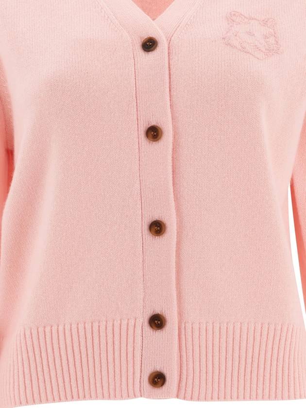 Embroidery Bold Fox Head Cardigan Light Pink - MAISON KITSUNE - BALAAN 4