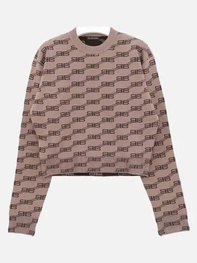 BB Icon Jacquard Knit Top Brown - BALENCIAGA - BALAAN 2