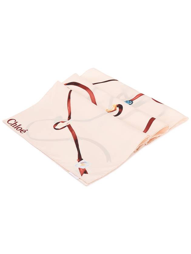 Rectangular Silk Scarf Pink - CHLOE - BALAAN 3