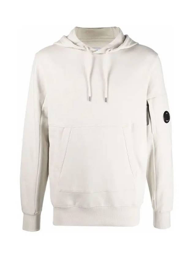 Men's Lens Wappen Fleece Hoodie Ivory - CP COMPANY - BALAAN 3