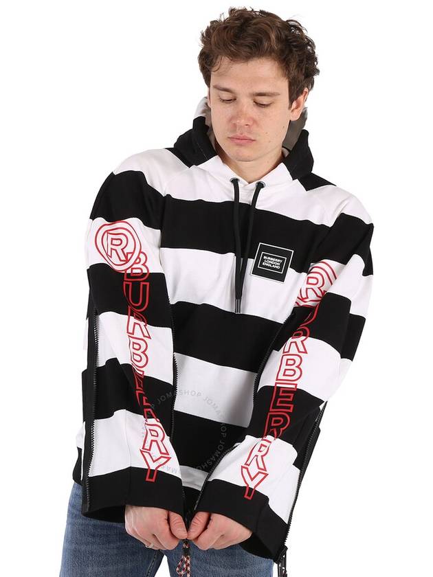 print logo stripe hoodie - BURBERRY - BALAAN 4