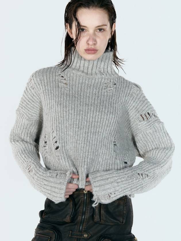 Ulkin Crop Turtleneck Grey - ULKIN - BALAAN 2