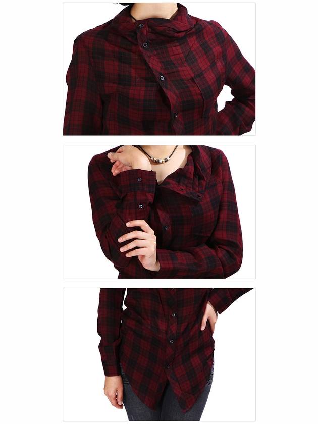 Women's Check Long Sleeve Shirt Red - ISABEL MARANT - BALAAN 5