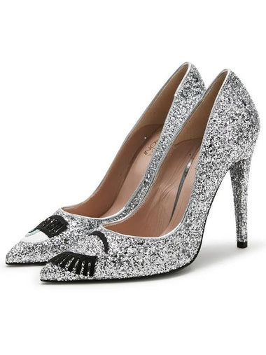 Women Makeup Glitter Silver High Heels CF632 - CHIARA FERRAGNI - BALAAN 1