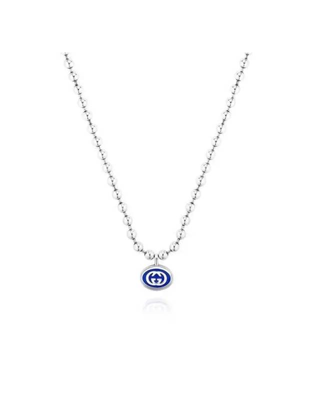 Interlocking G Enamel Boule Chain Necklace Silver - GUCCI - BALAAN 4