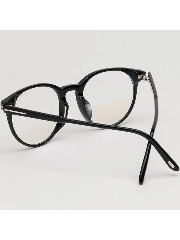 Blue light blocking glasses frame TF5695FB 001 Resin wear round black horn rim Asian fit - TOM FORD - BALAAN 4