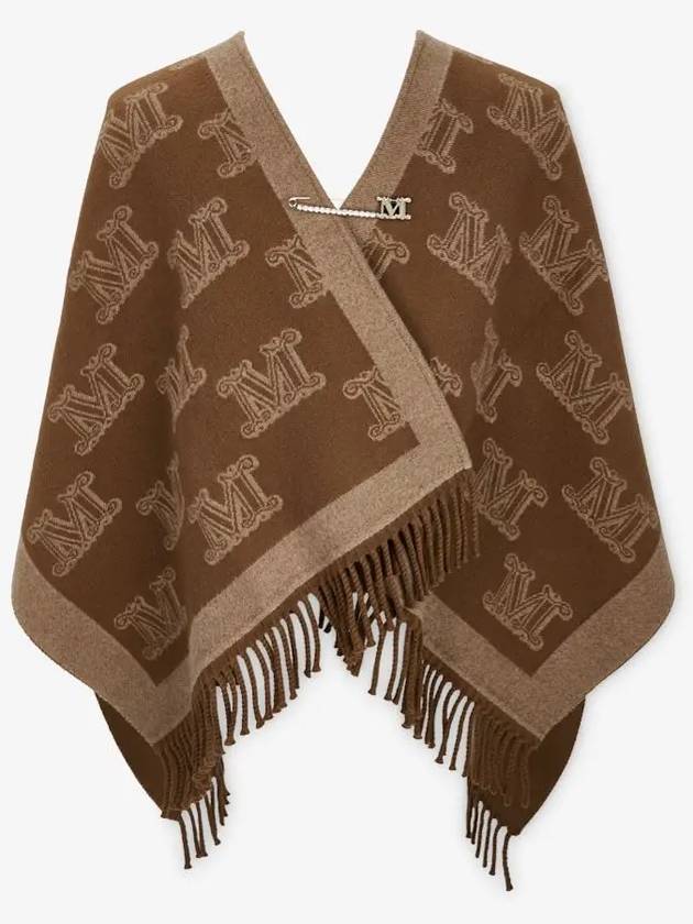 Frine Logo Wool Cape Brown - MAX MARA - BALAAN 3