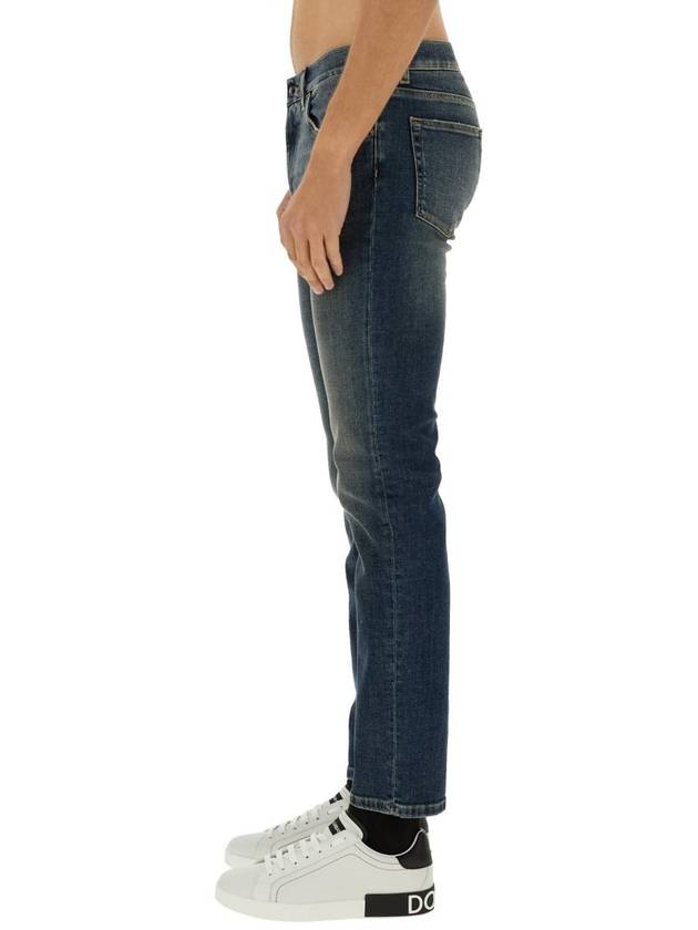 Blue Distressed Slim-Fit Jeans in Cotton Denim Man - DOLCE&GABBANA - BALAAN 5