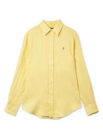 W relaxed fit linen shirt yellow - POLO RALPH LAUREN - BALAAN 1