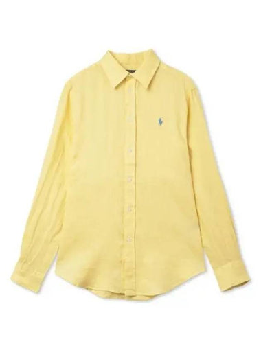 W relaxed fit linen shirt yellow - POLO RALPH LAUREN - BALAAN 1