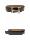 H Buckle Reversible 32mm Leather Belt Noir Gold - HERMES - BALAAN 5