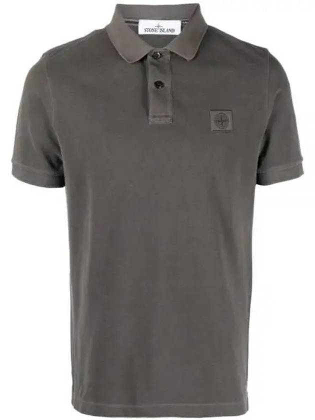 Men's Logo Patch Short Sleeve Polo Shirt Steel Grey - STONE ISLAND - BALAAN 2