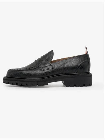 Men's Commando Pebble Leather Rubber Loafers Black - THOM BROWNE - BALAAN 2