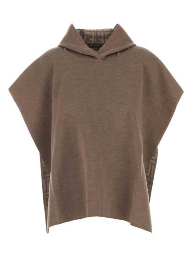 Wool Poncho Dove Grey - FENDI - BALAAN 2