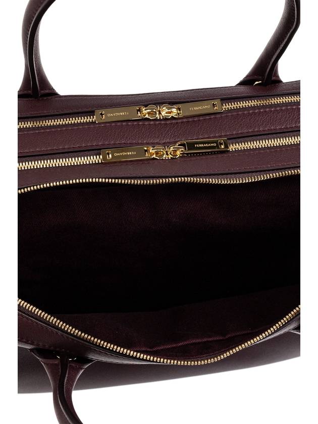 FERRAGAMO Leather Handbag, Women's, Burgundy - SALVATORE FERRAGAMO - BALAAN 5