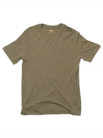 Men's Abisko Wool Short Sleeves T-Shirt Light Olive - FJALL RAVEN - BALAAN 2