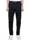 Supima Cotton Twill Stretch TC Straight Pants Black - STONE ISLAND - BALAAN 3