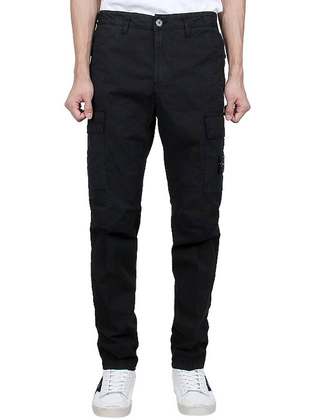 Supima Cotton Twill Stretch TC Straight Pants Black - STONE ISLAND - BALAAN 2