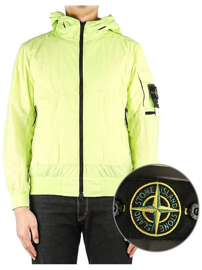 Men's Wappen Patch Naslan Watro Hooded Jacket  Lemon - STONE ISLAND - BALAAN 2