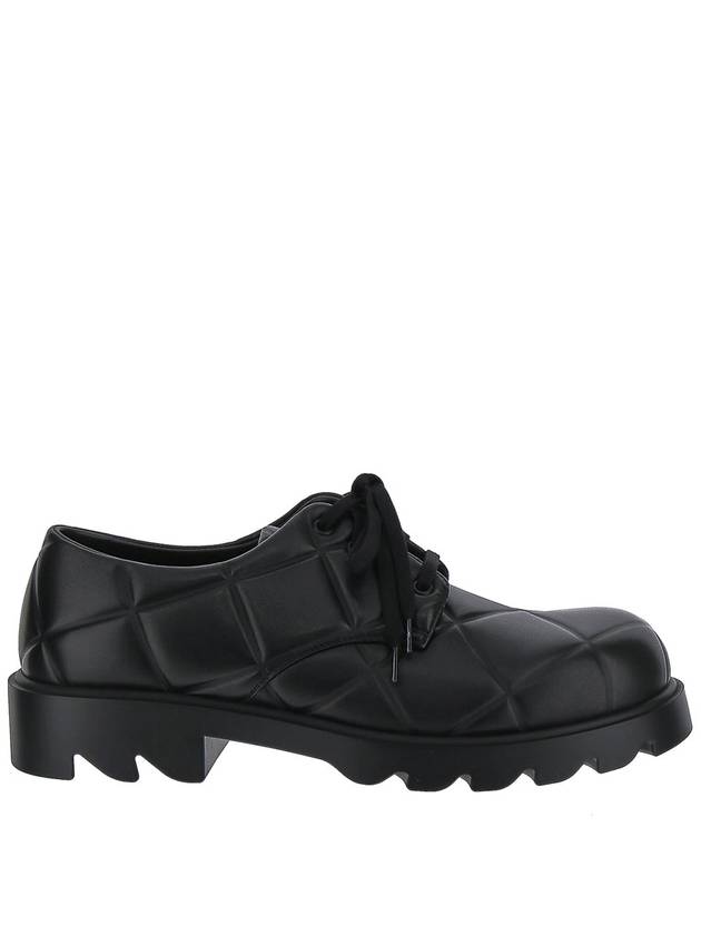 Quilted Lace-Up Derby Black - BOTTEGA VENETA - BALAAN.