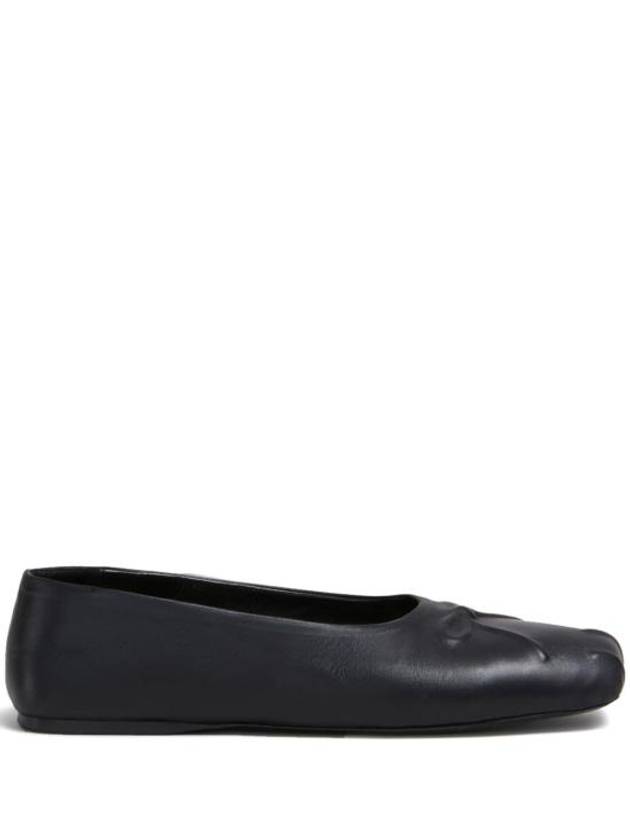 Bow Embossed Leather Ballerina Black - MARNI - BALAAN 5