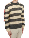 Striped Mohair Wool Blend Knit Top Grey - MARNI - BALAAN 5