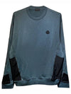 8G00002 809KR 7A4 Logo Patch Sweatshirt Blue Gray Men’s Sweatshirt TJ - MONCLER - BALAAN 1