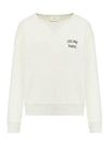 Logo Print Cotton Fleece Loose Sweatshirt Cream - CELINE - BALAAN 1
