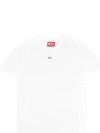 T Leg D Regular Fit Cotton Short Sleeve T-Shirt White - DIESEL - BALAAN 3