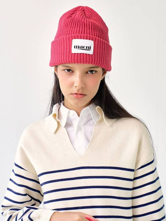 HEAVY KNIT BEANIE PINK - MACNI - BALAAN 2