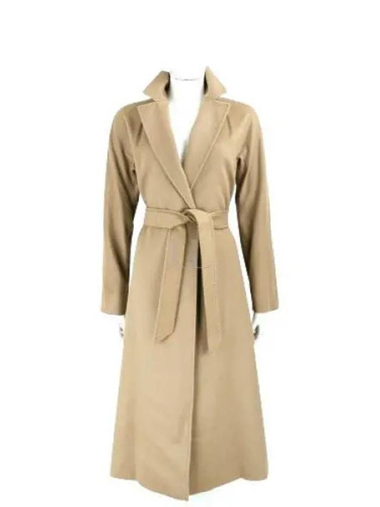 Prater Belted Virgin Wool Single Coat Beige - MAX MARA - BALAAN 2