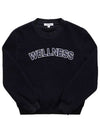 Sherpa Fleece Crew Neck Sweatshirt Navy - SPORTY & RICH - BALAAN 3