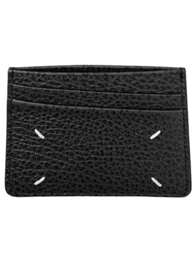 Grain Leather Stitch Card Wallet Black - MAISON MARGIELA - BALAAN 2