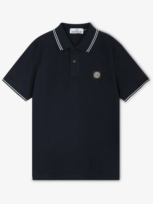 Logo Patch Polo Shirt Navy - STONE ISLAND - BALAAN 3