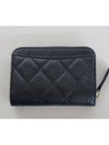 Classic Zipped Coin Purse Grained Calfskin Silver Black - CHANEL - BALAAN 3