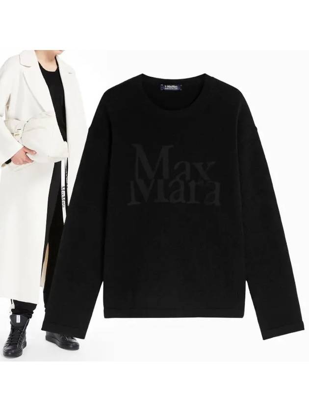 AMALFI 007 Logo Wool Sweater Black Knit - MAX MARA - BALAAN 1