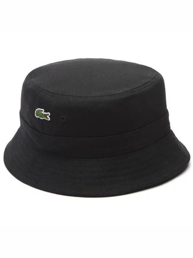 Unisex Organic Cotton Bucket Hat Black - LACOSTE - BALAAN 1