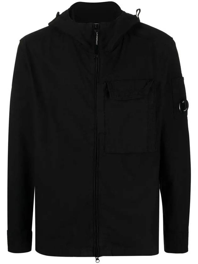 Ottoman Hooded Long Sleeve Shirt Black - CP COMPANY - BALAAN 2