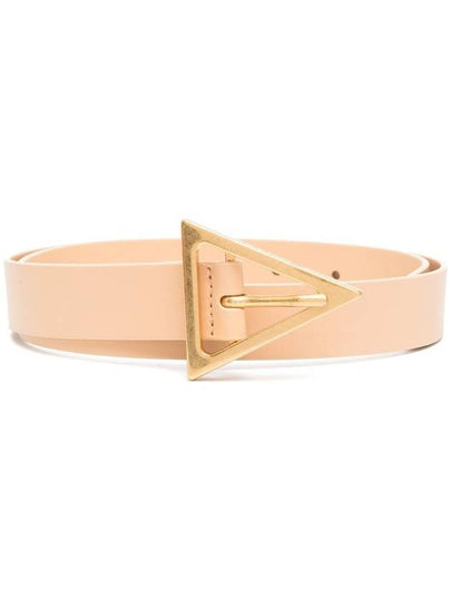 Gold Triangle Buckle Leather Belt Almond - BOTTEGA VENETA - BALAAN 2