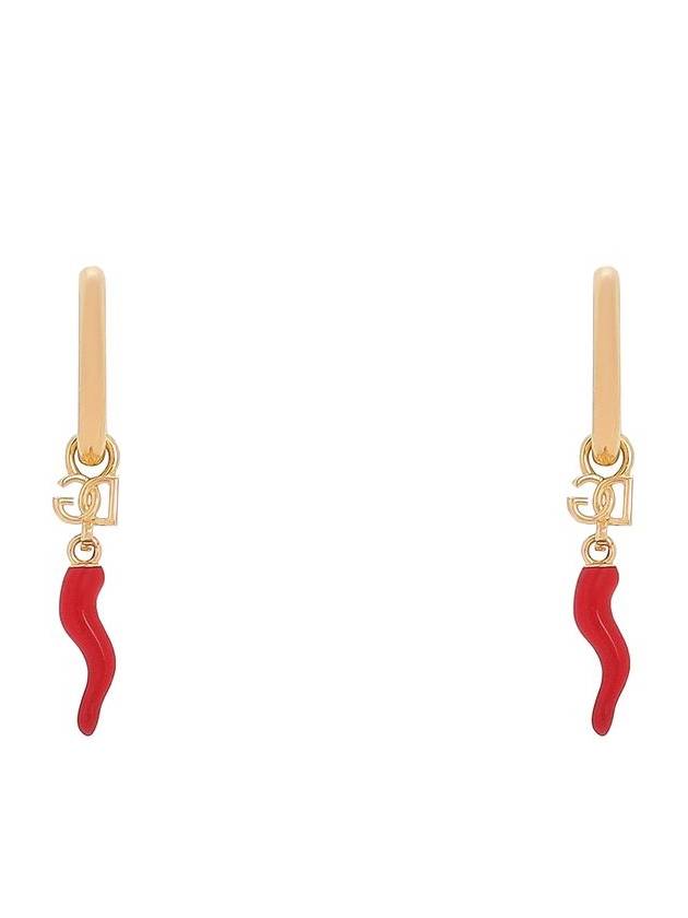 Gold Tone Creole Earrings With Horn In Brass Woman - DOLCE&GABBANA - BALAAN 2