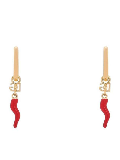 Gold Tone Creole Earrings With Horn In Brass Woman - DOLCE&GABBANA - BALAAN 2