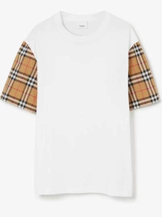 Vintage Check Sleeve Short Sleeve T-Shirt White - BURBERRY - BALAAN 2